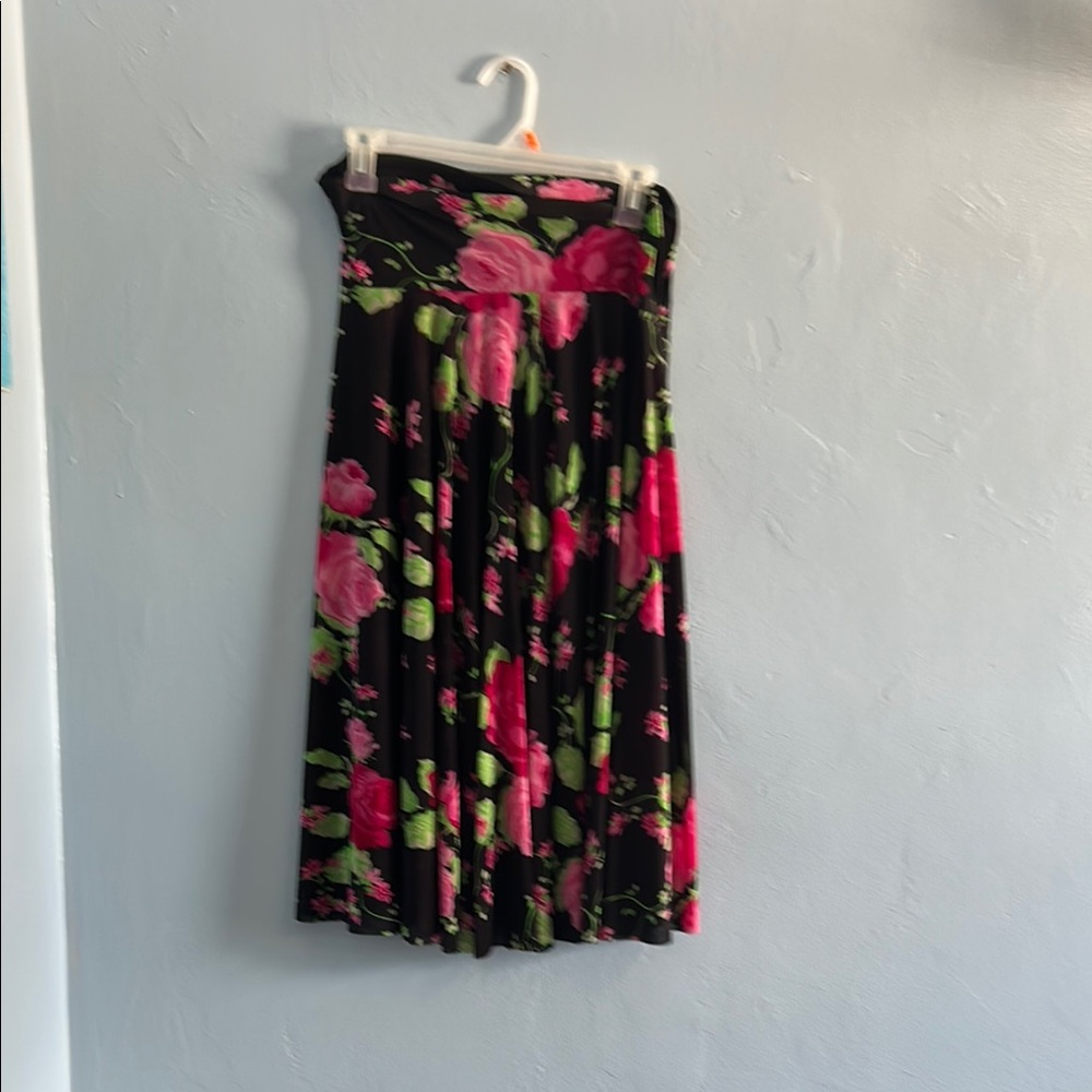 Floral Black and Pink Women's Skirt